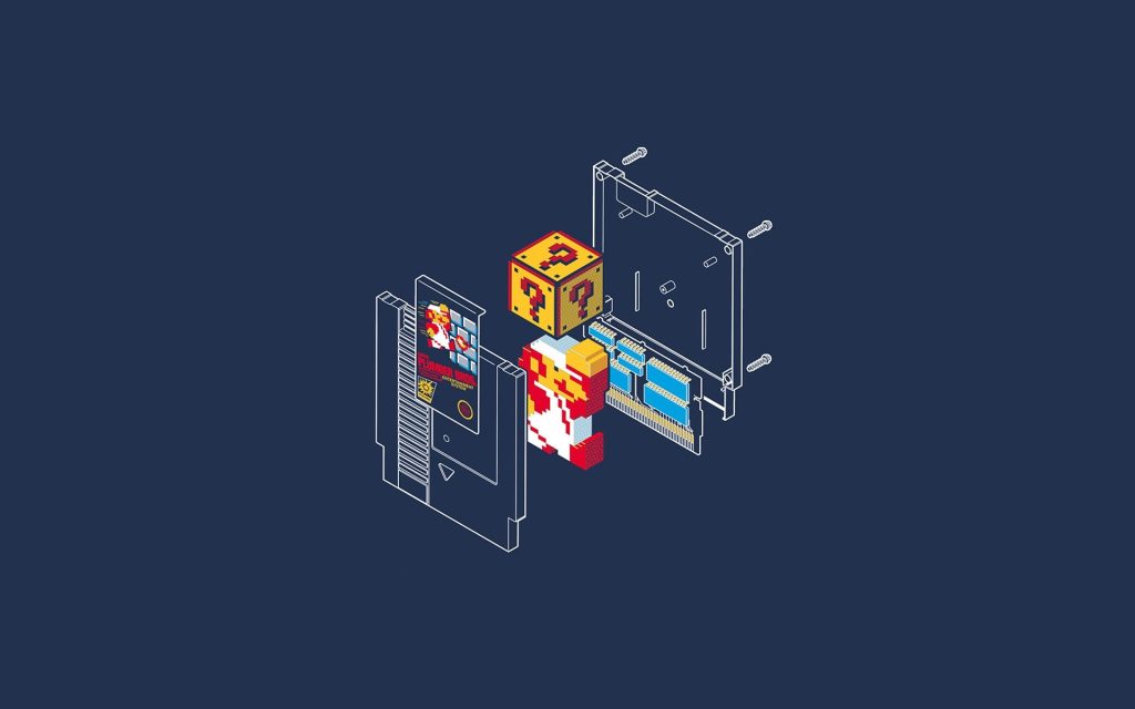 NES cartridge art with Super Mario